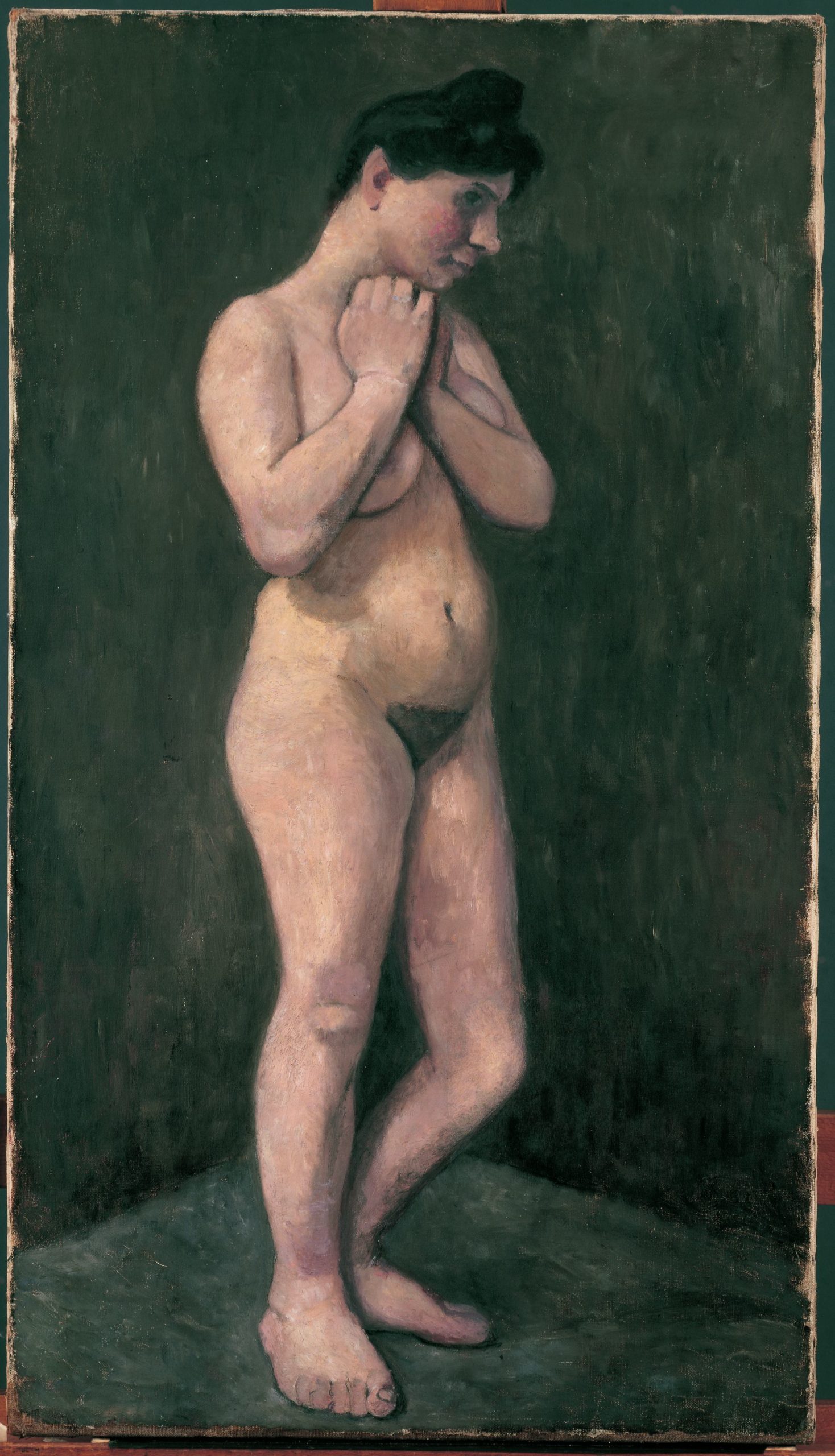 Paula Modersohn-Becker, (1876–1907), Stehender weiblicher Akt, Arme vor die Brust gelegt, um 1905, Leinwand, 81 x 45,8 cm, Paula Modersohn-Becker-Stiftung, Bremen