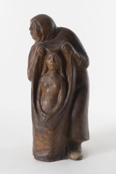 Das Bild zeigt eine Skulptur von Ernst Barlach namens "Die Kupplerin" von 1920.